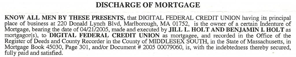 MortgageDischarge